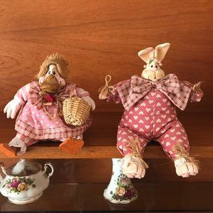 Russ Berrie Kathleen Kelly Critter Factory Duck and Bunny Stuffed Toys
